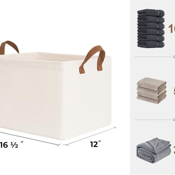 Storage Bins, Shelves Baskets for Organizing, Large Fabric Closet Organizers wit - Picture 3 of 7